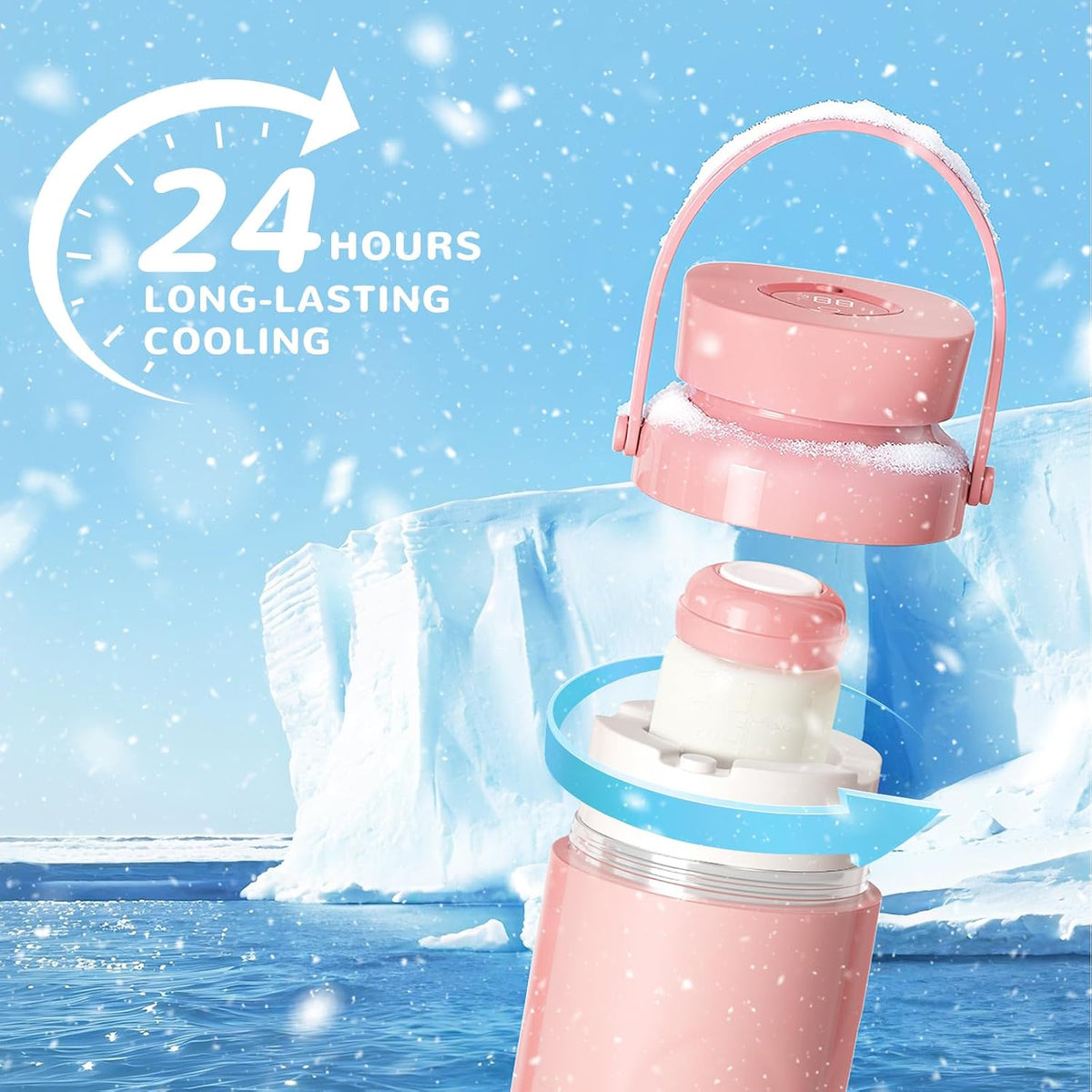 Portable Bottle Cooler for Breastmilk Travel 2 Pack Breastmilk Cooler Reusable 22oz Portable Chiller with 24 Hours BPA Free