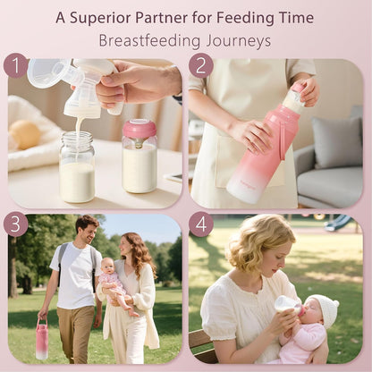 Portable Bottle Cooler for Breastmilk Travel 2 Pack Breastmilk Cooler Reusable 22oz Portable Chiller with 24 Hours BPA Free
