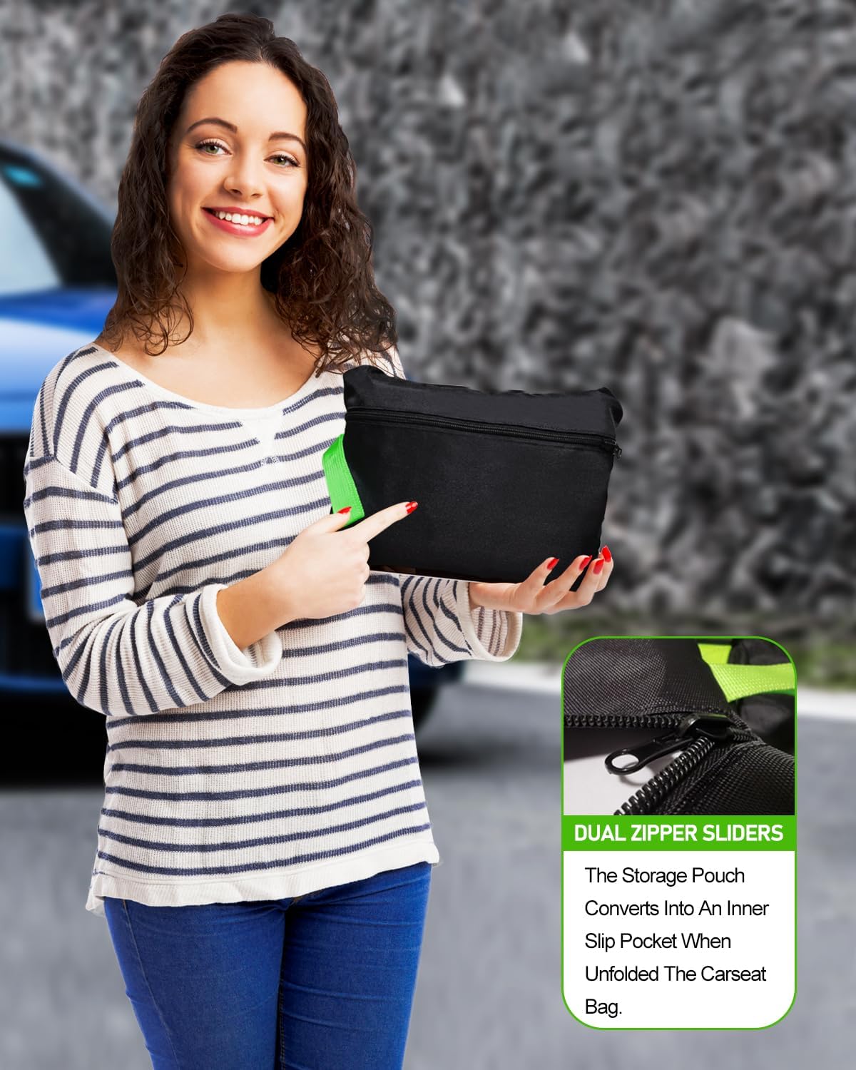 Car Seat Travel Bag for Airplane, Padded Strap Car Seat Bags for Air Travel