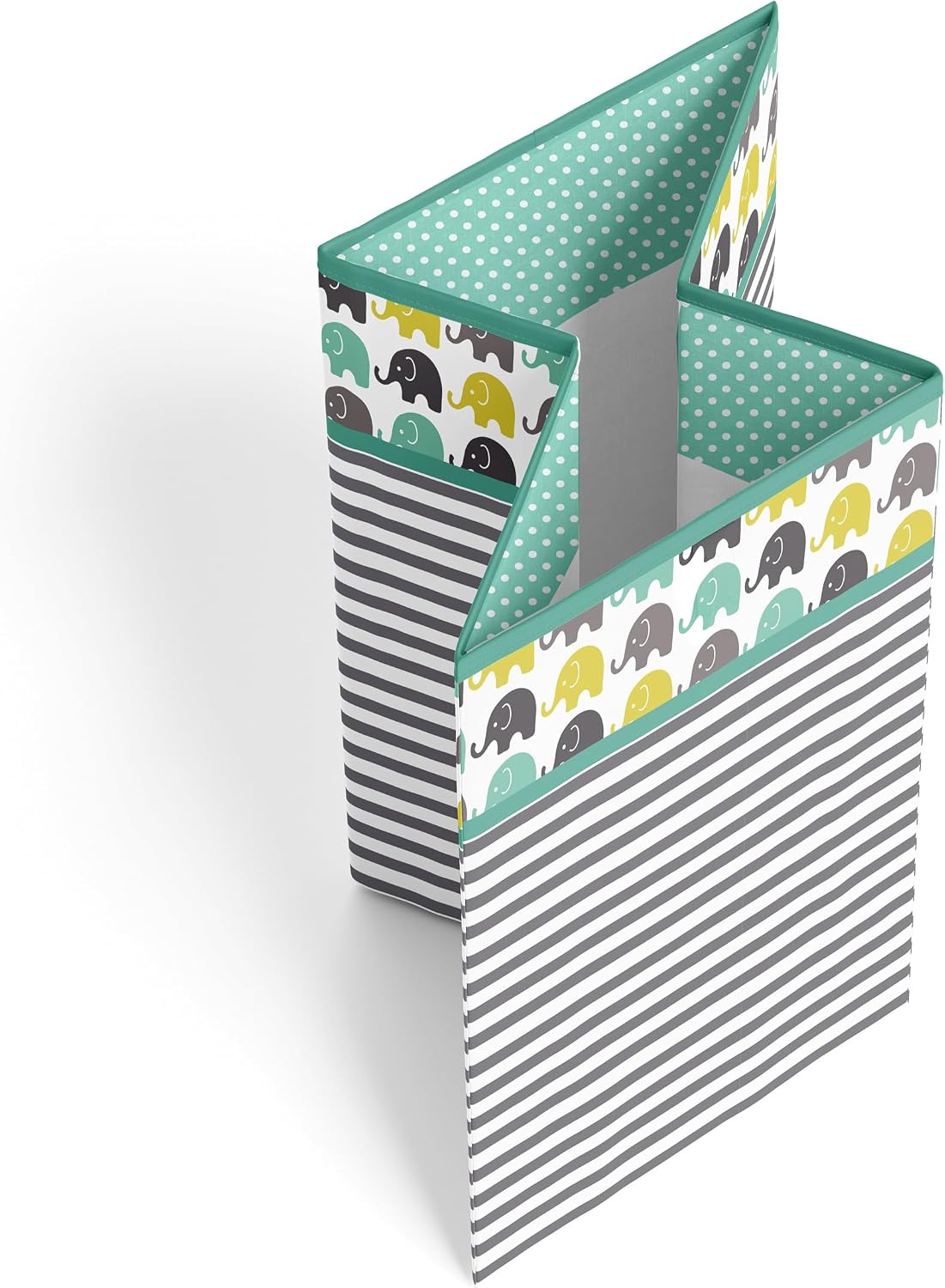 Collapsible Storage Hamper, Elephants, One Size 18 x 13 x 13 inches (Blue Navy Gray)
