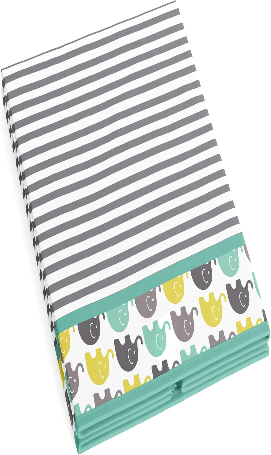 Collapsible Storage Hamper, Elephants, One Size 18 x 13 x 13 inches (Blue Navy Gray)