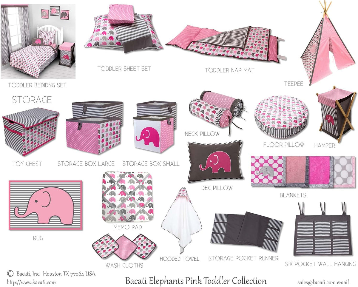 Collapsible Storage Hamper, Elephants, One Size 18 x 13 x 13 inches (Blue Navy Gray)