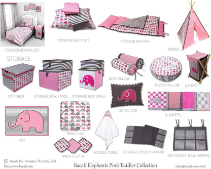 Collapsible Storage Hamper, Elephants, One Size 18 x 13 x 13 inches (Blue Navy Gray)