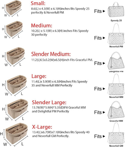 Felt Insert Bag Organizer Bag In Bag For Handbag Purse Organizer Fits Speedy Neverful
