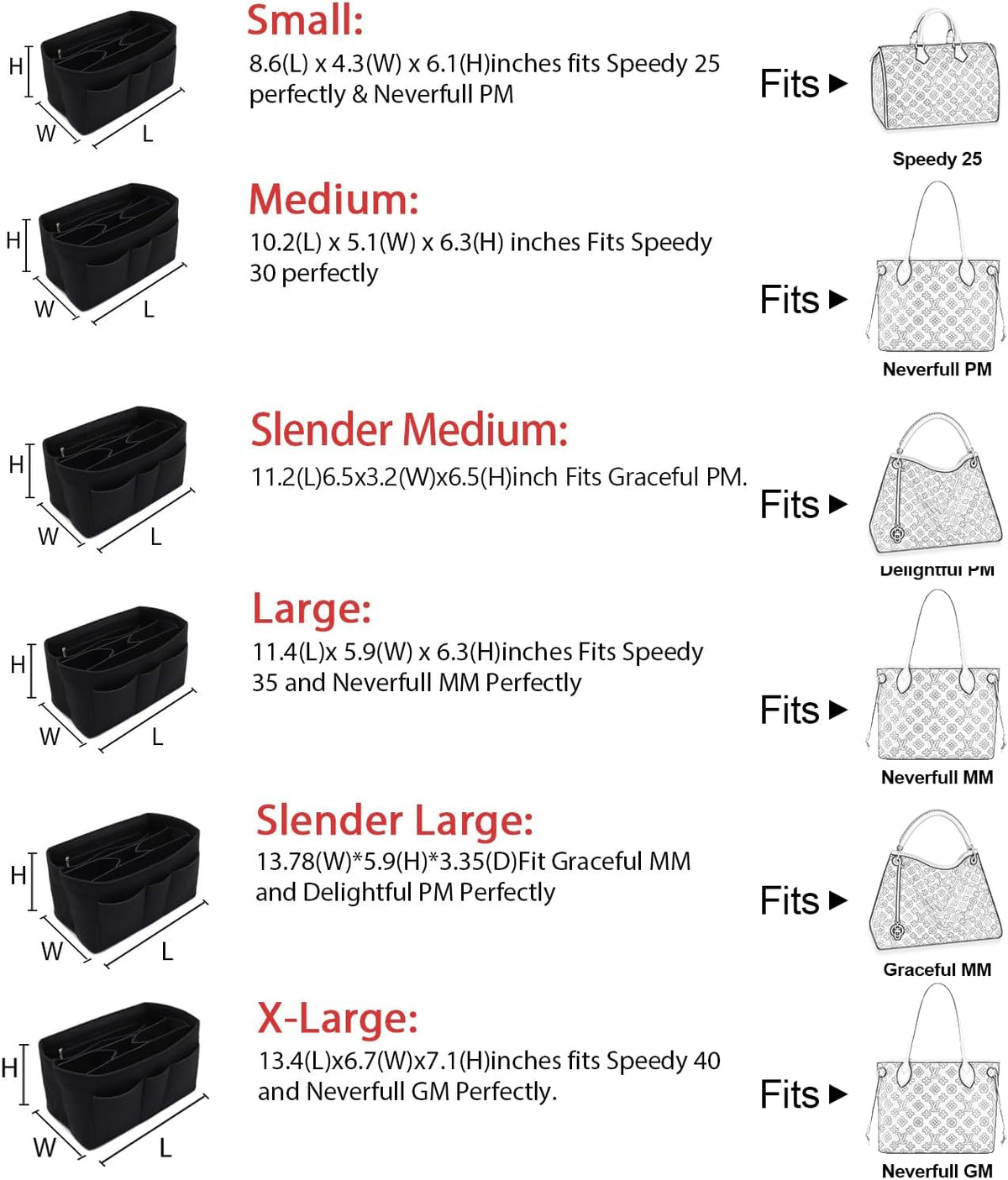 Felt Insert Bag Organizer Bag In Bag For Handbag Purse Organizer Fits Speedy Neverful
