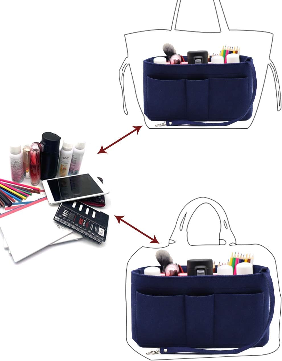 Felt Insert Bag Organizer Bag In Bag For Handbag Purse Organizer Fits Speedy Neverful