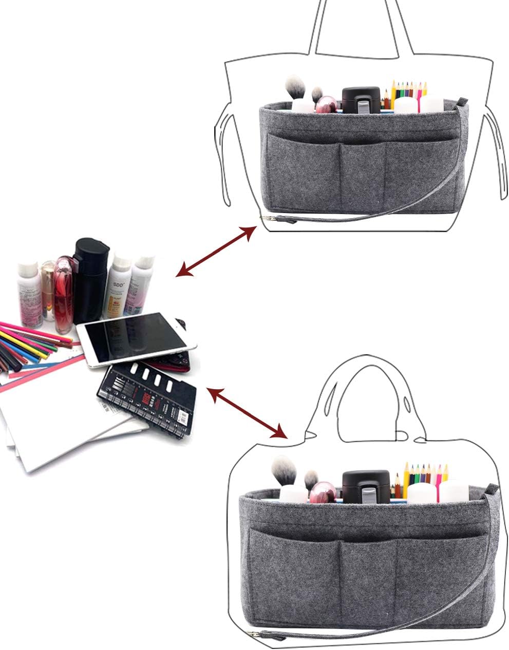 Felt Insert Bag Organizer Bag In Bag For Handbag Purse Organizer Fits Speedy Neverful