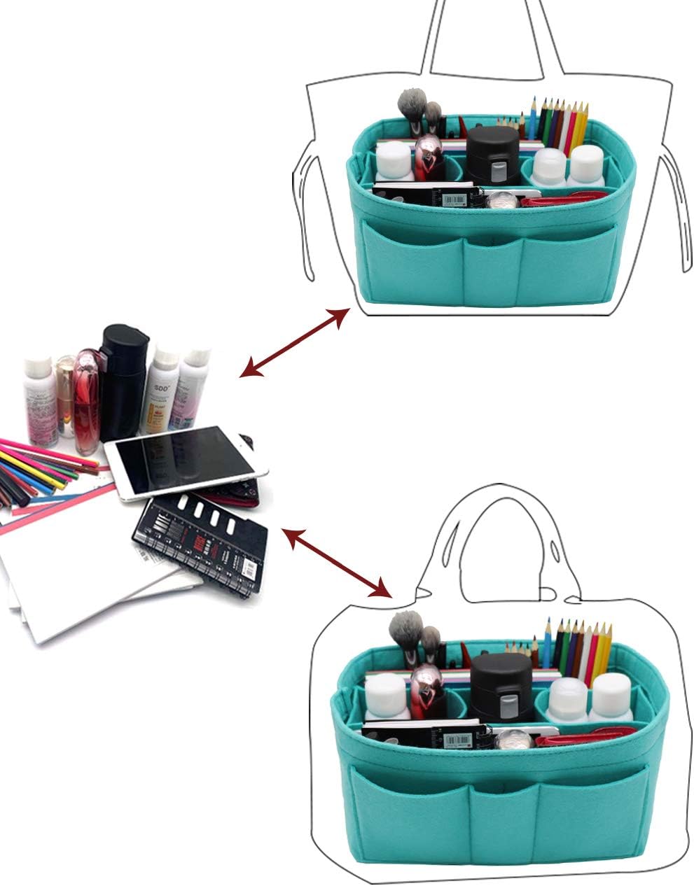 Felt Insert Bag Organizer Bag In Bag For Handbag Purse Organizer Fits Speedy Neverful