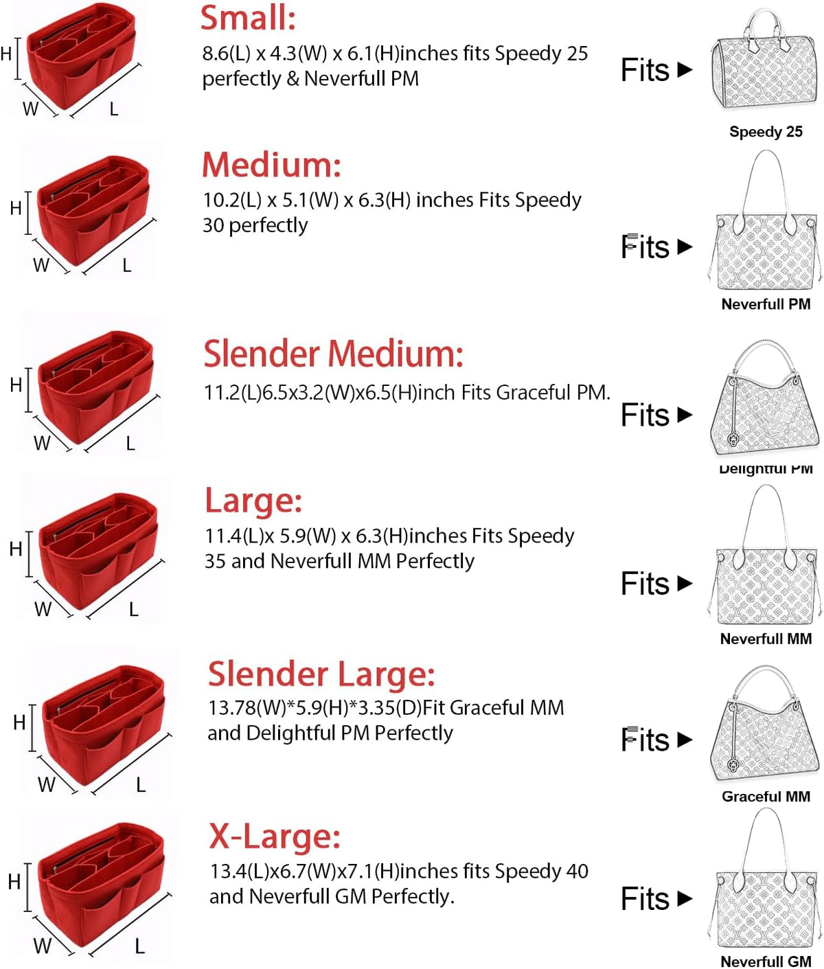 Felt Insert Bag Organizer Bag In Bag For Handbag Purse Organizer Fits Speedy Neverful