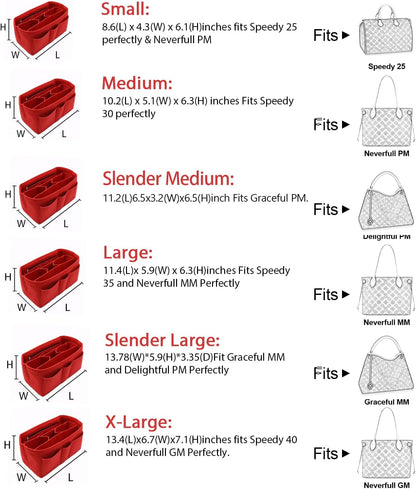 Felt Insert Bag Organizer Bag In Bag For Handbag Purse Organizer Fits Speedy Neverful