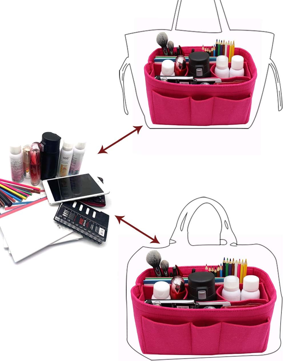 Felt Insert Bag Organizer Bag In Bag For Handbag Purse Organizer Fits Speedy Neverful