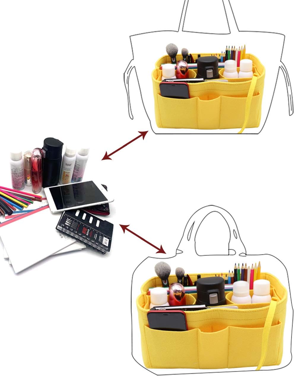 Felt Insert Bag Organizer Bag In Bag For Handbag Purse Organizer Fits Speedy Neverful