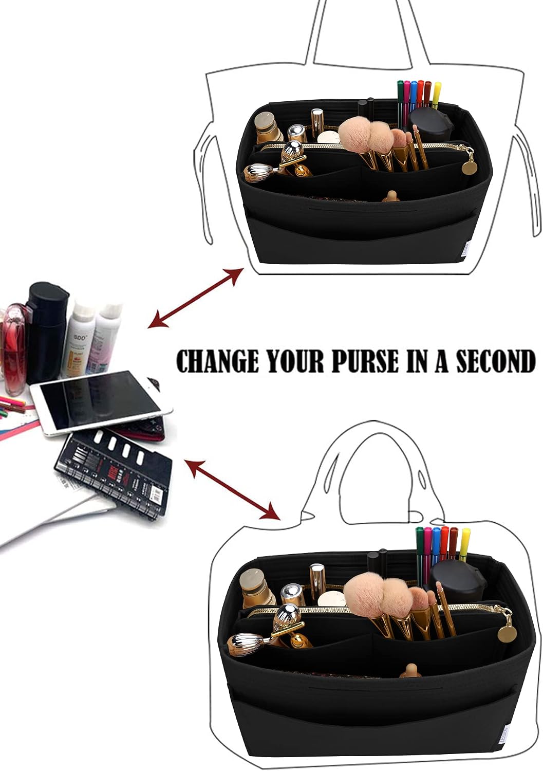 Felt Insert Bag Organizer Bag In Bag For Handbag Purse Organizer Fits Speedy Neverful