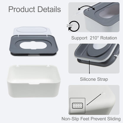 Flushable Wipes Dispenser Compatible with Cottonelle, Wipe Holder for Bathroom with Leak-Proof, Baby Wipes Container Diaper Wipe Dispenser for Home, Office, Cars