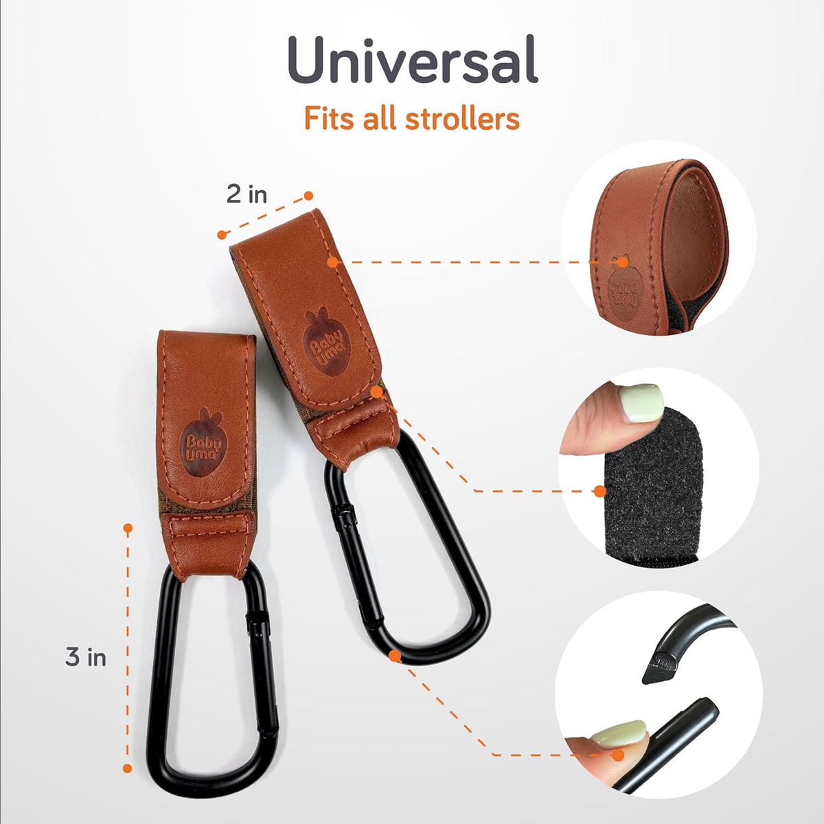 Stroller Caddy & Stroller Hooks - Universal Organizer Bag with XL Insulated Cup Holder, Phone Pocket, Wipes Dispenser, Wrist Bag & Mesh Pocket + 2 Carabiner Clips, Baby Travel Essential Kit