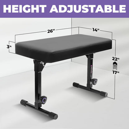 Foldable Dual Adjustable Piano Bench with Black Cushion