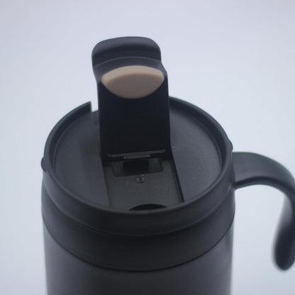 Portable 16oz Pour Over Coffee Maker with Foldable Filter & Stirrer – Insulated Stainless Steel Travel Cup with Lid – No Paper Filter Needed, BPA-Free, Black – For Home, Office, Camping, Backpacking