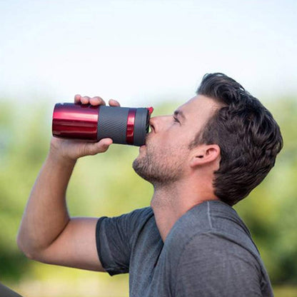 Byron Snapseal Travel Mug, Stainless Steel Thermal Mug, Vacuum Flask, Leakproof Tumbler, Coffee Mug with BPA Free Easy-Clean Lid, 470 ml, Matte Black