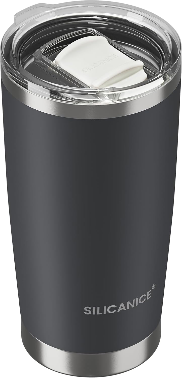 20oz Hygienic Insulated Tumbler — 100% Leakproof Lid with Removable Spout & Straw, Reinforced Vacuum-Protection Base, Cup Holder Friendly, for Iced Coffee, Smoothie/Water on the Go - Pink Sand