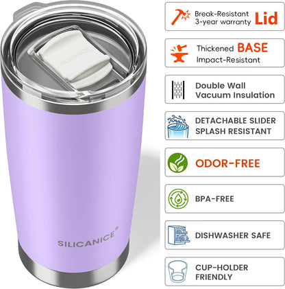 20oz Hygienic Insulated Tumbler — 100% Leakproof Lid with Removable Spout & Straw, Reinforced Vacuum-Protection Base, Cup Holder Friendly, for Iced Coffee, Smoothie/Water on the Go - Pink Sand