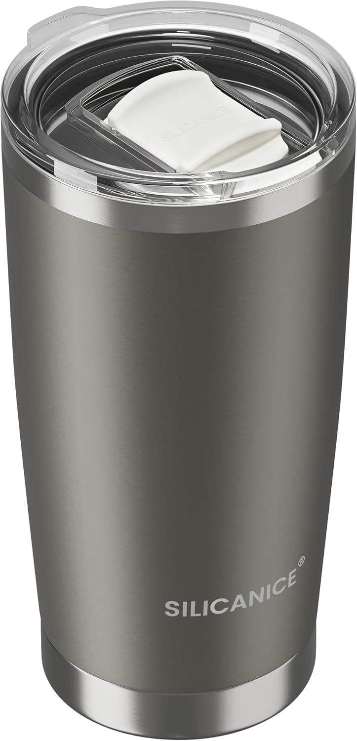 20oz Hygienic Insulated Tumbler — 100% Leakproof Lid with Removable Spout & Straw, Reinforced Vacuum-Protection Base, Cup Holder Friendly, for Iced Coffee, Smoothie/Water on the Go - Pink Sand