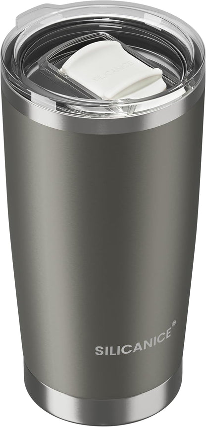 20oz Hygienic Insulated Tumbler — 100% Leakproof Lid with Removable Spout & Straw, Reinforced Vacuum-Protection Base, Cup Holder Friendly, for Iced Coffee, Smoothie/Water on the Go - Pink Sand