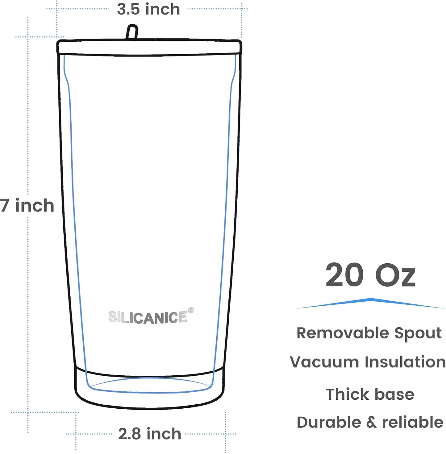 20oz Hygienic Insulated Tumbler — 100% Leakproof Lid with Removable Spout & Straw, Reinforced Vacuum-Protection Base, Cup Holder Friendly, for Iced Coffee, Smoothie/Water on the Go - Pink Sand