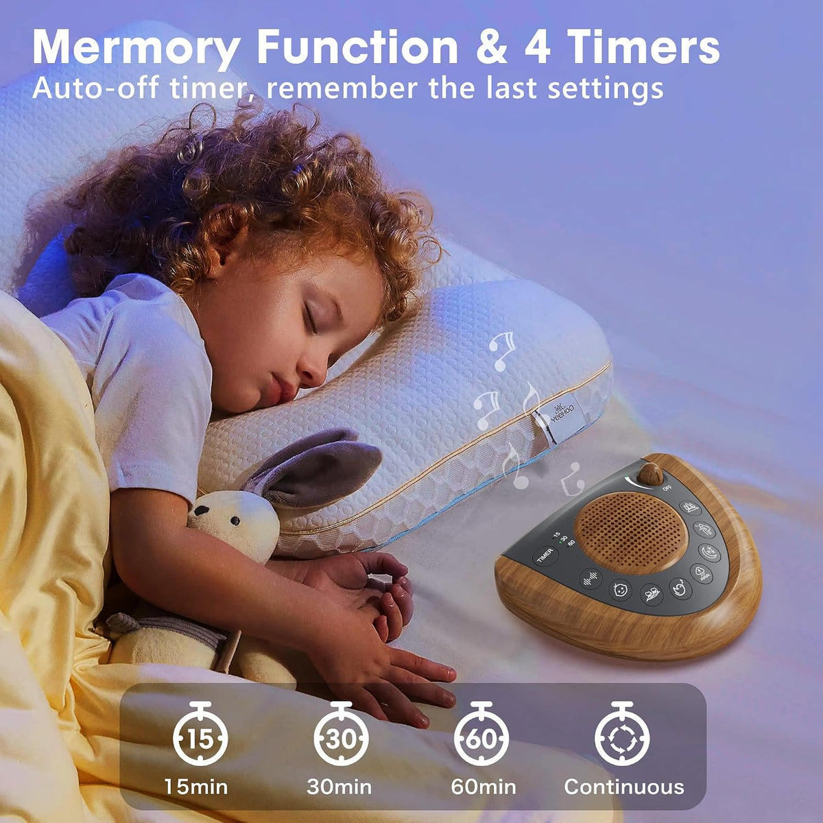 White Noise Machine, Battery Powered Sound Machine, Portable Sleep Machine with 24 Natural Soothing Sounds, Timer, USB Port, Headphone Jack for Baby, Kids, Adults, Travel, Office, Home (Silver)