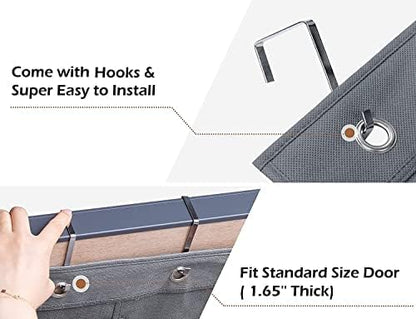 2 Pack Over the Door Shoe Organizer Hanging Stuffed Animals Storage Diaper Holder Clothes Shelve for Closet with 6 Large Pockets (Mesh Pockets - 2 Pack)