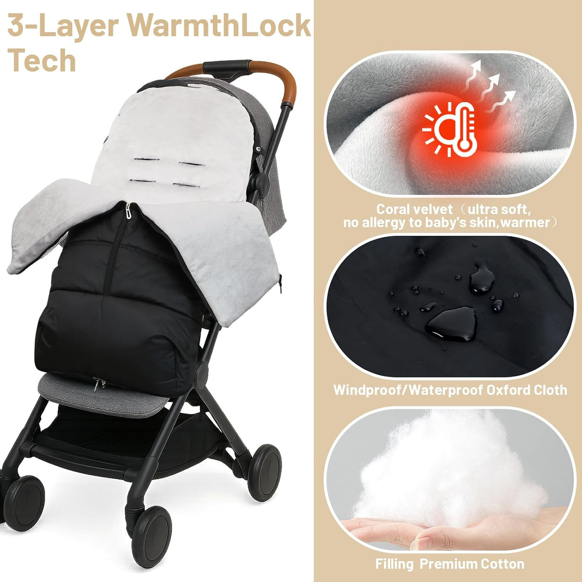 Stroller Footmuff, Bunting Bag for Babies