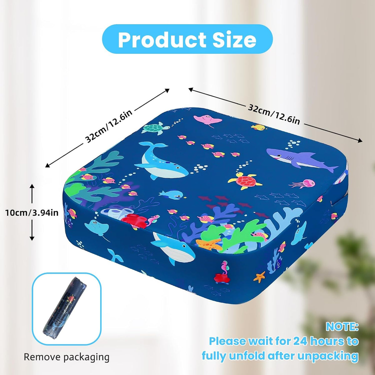 Toddler Booster Seat for Dining Table Kitchen Chair, 4" Kid Booster Cushion