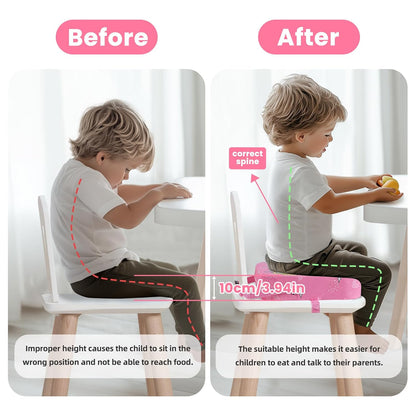 Toddler Booster Seat for Dining Table Kitchen Chair, 4" Kid Booster Cushion