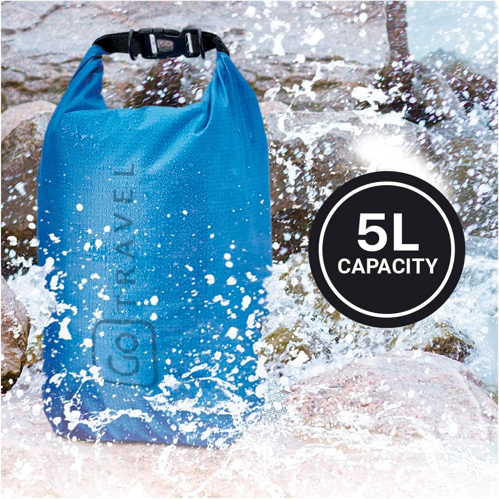 Wet or Dry Bag, Polyester Waterproof Bag, Blue, 5 Liters