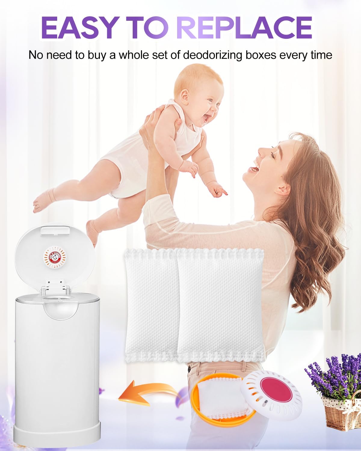 2" Diaper Pail Deodorizer Odor Absorber Fit for Munchkin Arm & Hammer
