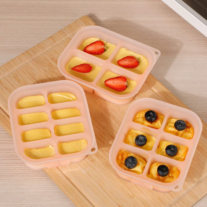 Silicone Baby Food Freezer Tray with Lid - Perfect Storage Container for Homemade Baby Food, Vegetable & Fruit Purees, and Breast Milk, Pea Green