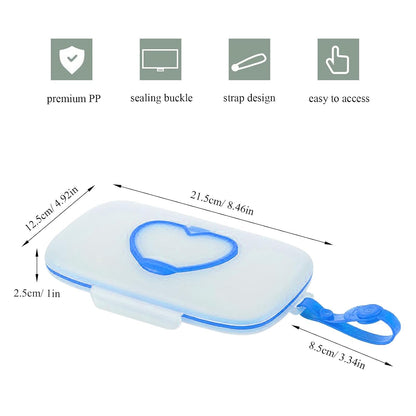 Wipes Dispenser Portable Wipes Container, Travel Wipes Case, Reusable Wipe Holder for Diaper Bag, Refillable Wipes Pouch for Outdoor Cars