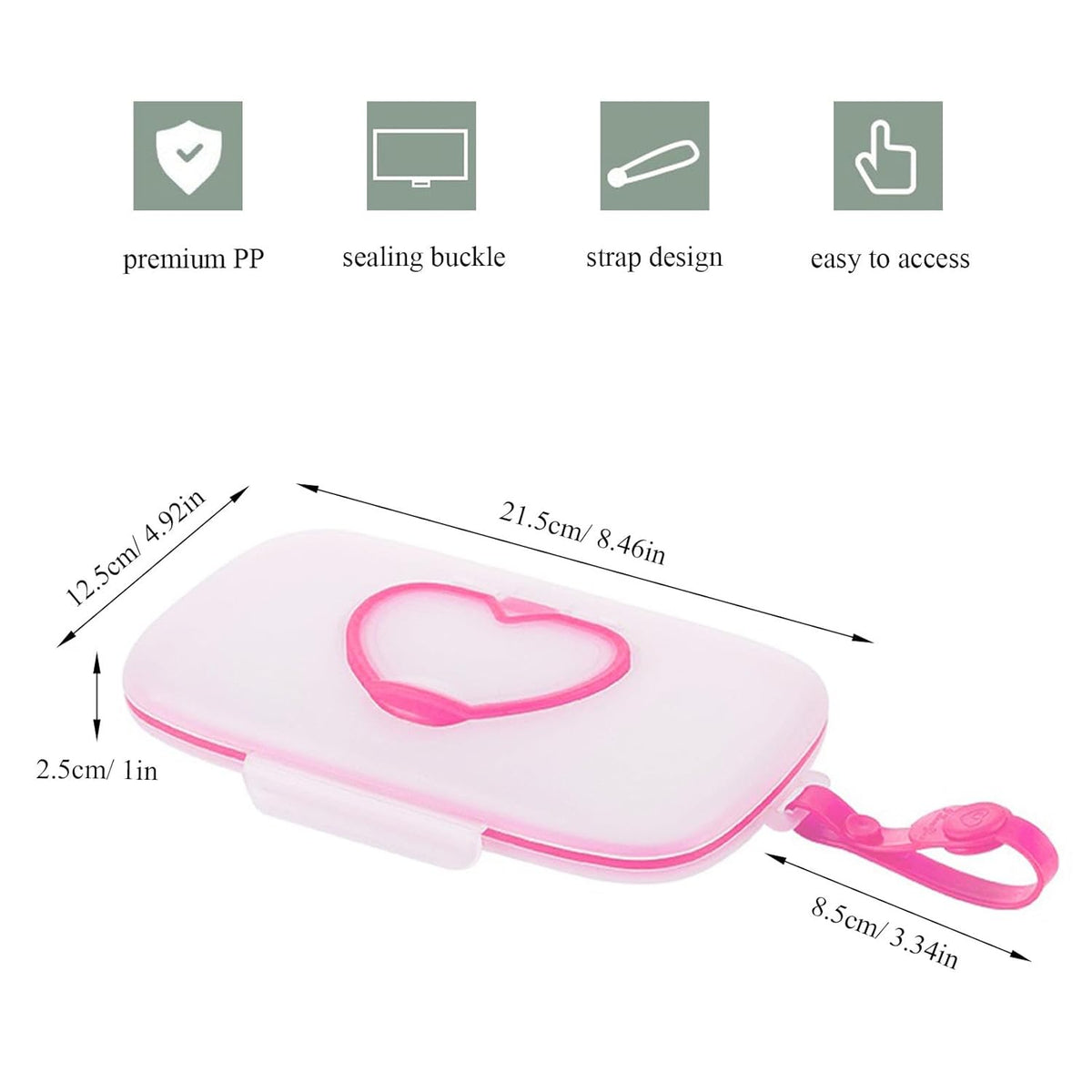 Wipes Dispenser Portable Wipes Container, Travel Wipes Case, Reusable Wipe Holder for Diaper Bag, Refillable Wipes Pouch for Outdoor Cars