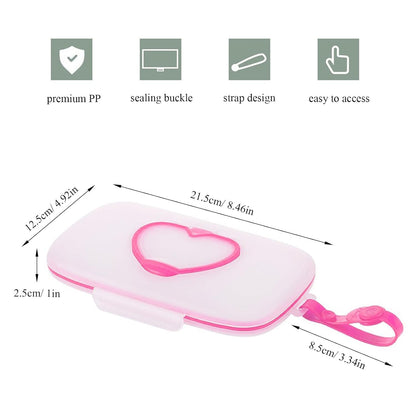 Wipes Dispenser Portable Wipes Container, Travel Wipes Case, Reusable Wipe Holder for Diaper Bag, Refillable Wipes Pouch for Outdoor Cars