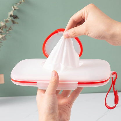 Wipes Dispenser Portable Wipes Container, Travel Wipes Case, Reusable Wipe Holder for Diaper Bag, Refillable Wipes Pouch for Outdoor Cars