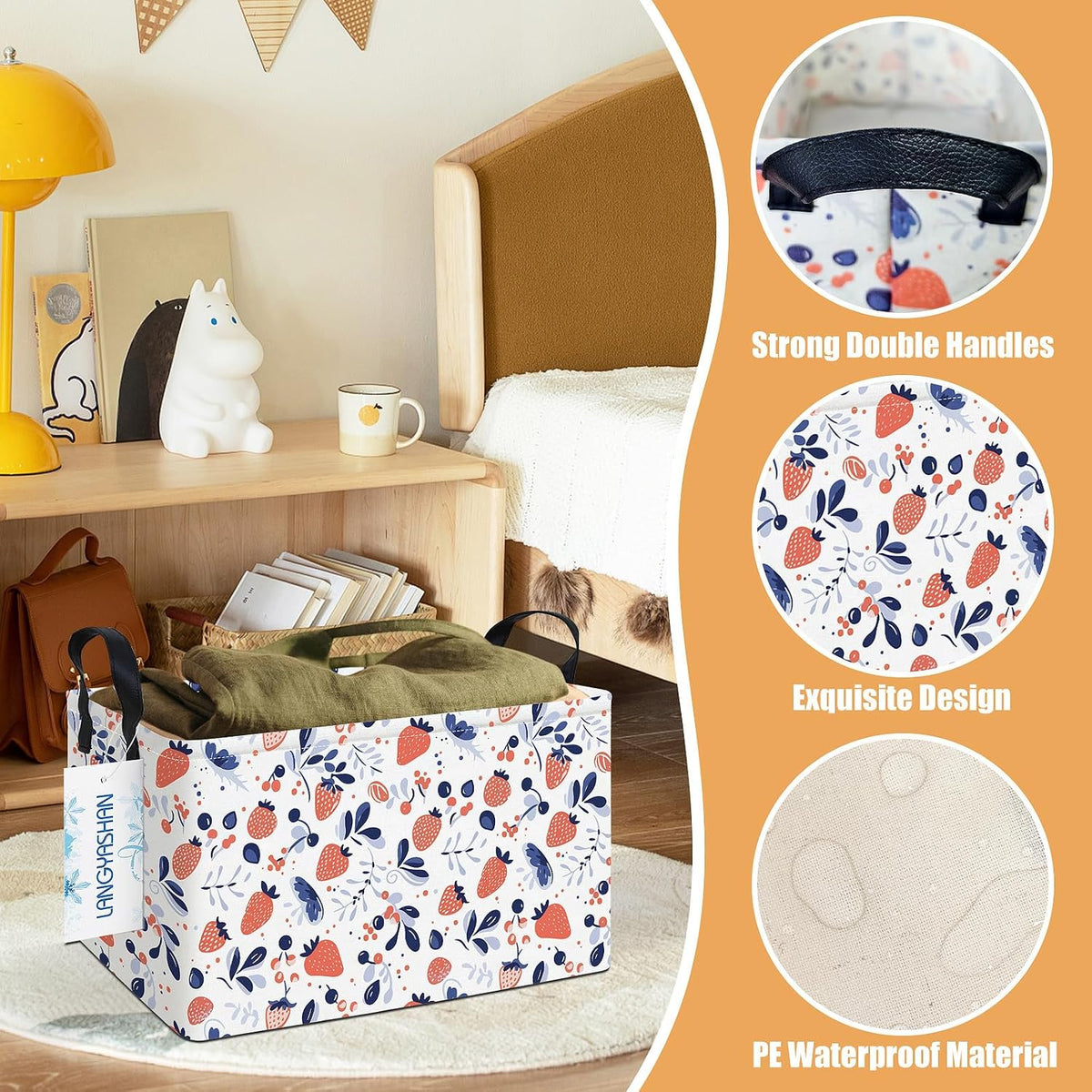 Rectangular Collapsible Boys Racecar Storage Basket Nursery Organizer - Colors B