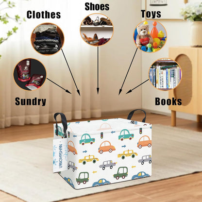 Rectangular Collapsible Boys Racecar Storage Basket Nursery Organizer - Colors B