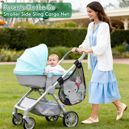 Side Sling Stroller Cargo Net: Universal Travel Stroller Caddy Attachment