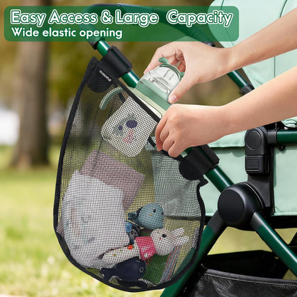Side Sling Stroller Cargo Net: Universal Travel Stroller Caddy Attachment
