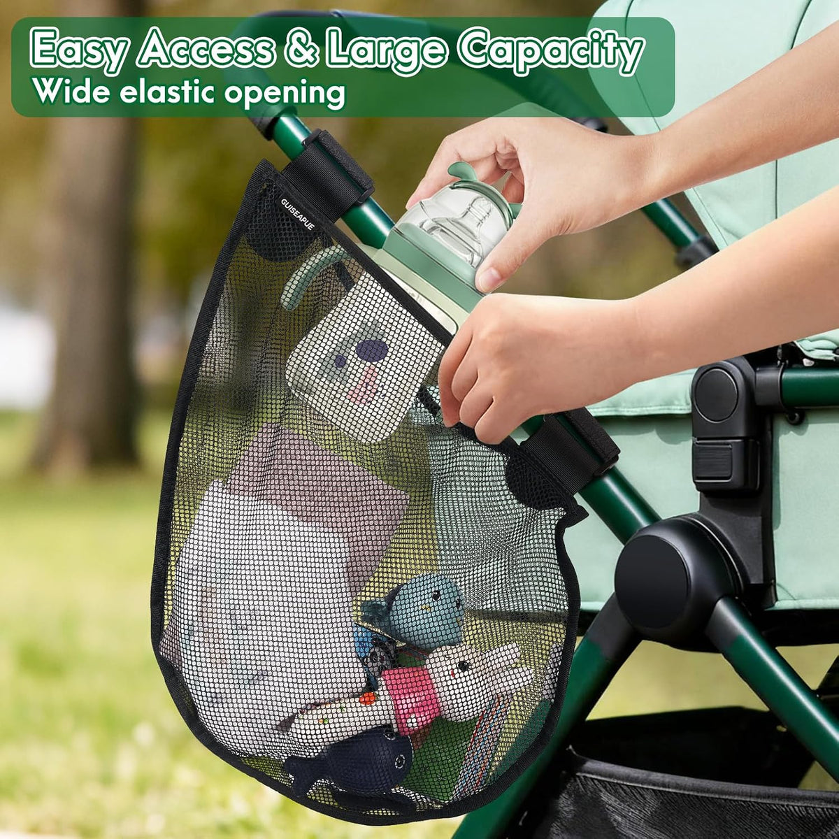 Side Sling Stroller Cargo Net: Universal Travel Stroller Caddy Attachment