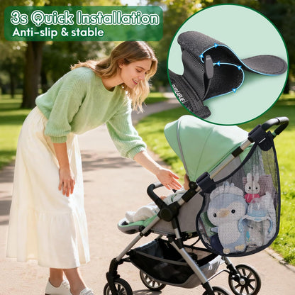 Side Sling Stroller Cargo Net: Universal Travel Stroller Caddy Attachment