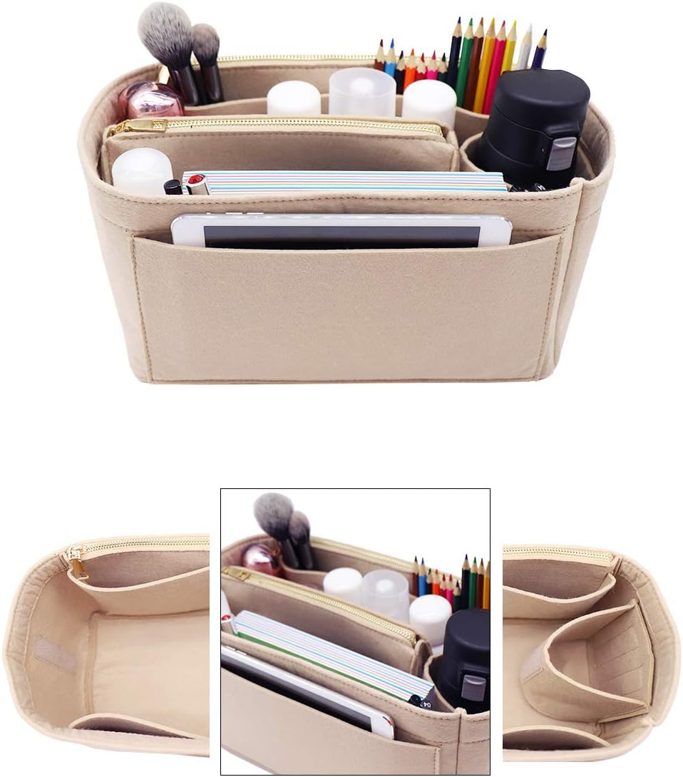 Felt Purse Organizer Insert, Tote Bag Shaper Dividers with 5 Sizes