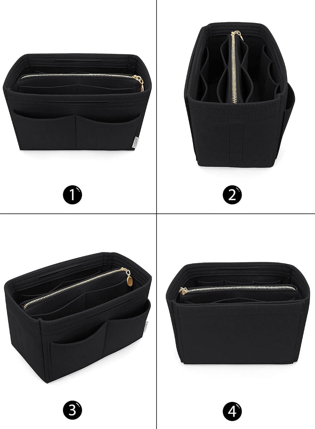 Felt Purse Organizer Insert, Tote Bag Shaper Dividers with 5 Sizes