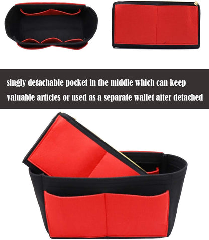 Felt Purse Organizer Insert, Tote Bag Shaper Dividers with 5 Sizes