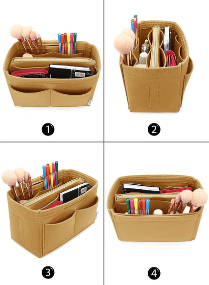 Felt Purse Organizer Insert, Tote Bag Shaper Dividers with 5 Sizes
