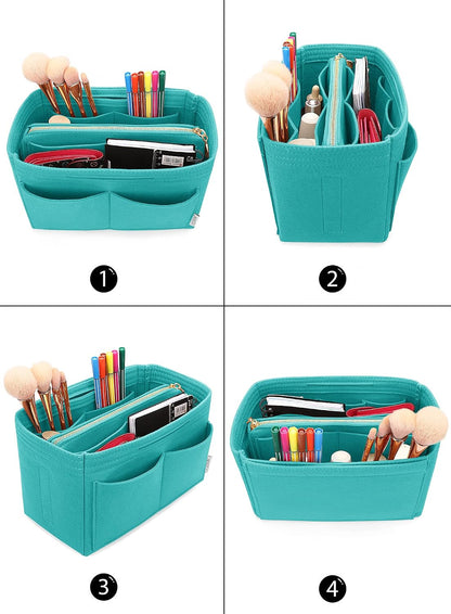Felt Purse Organizer Insert, Tote Bag Shaper Dividers with 5 Sizes
